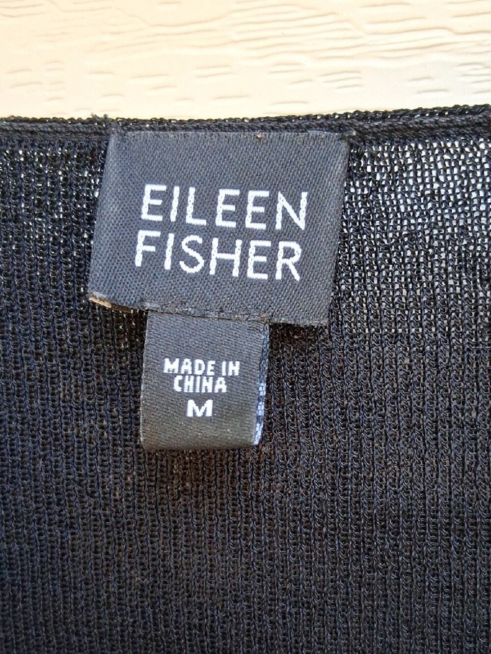 Eileen Fisher Black V-Neck Long Sleeve Lightweight Top - Picture 2 of 10